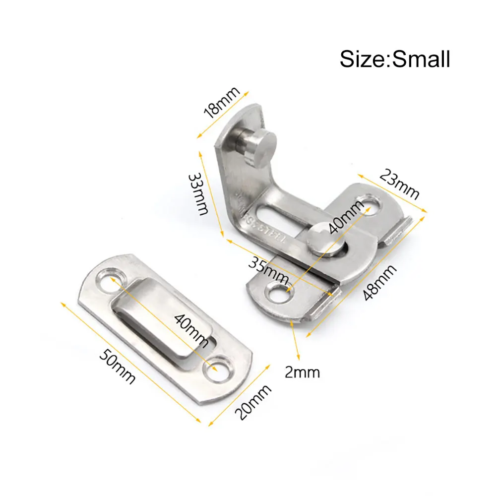 Фурнитура для шкафа защелка отель Противоугонная дверь раздвижной замок из нержавеющей стали для окна Бытовая Оборудование безопасности Hasp 90 градусов - Цвет: S