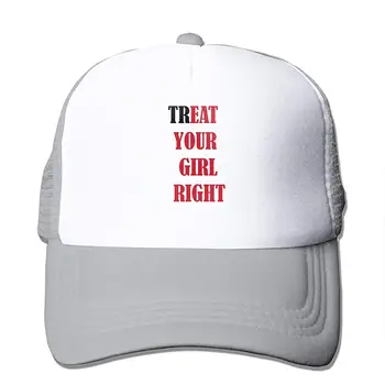 

TSDFCTreat Your Girl Right Mesh Baseball Caps Unisex Adjustable Trucker Style Hat Gray