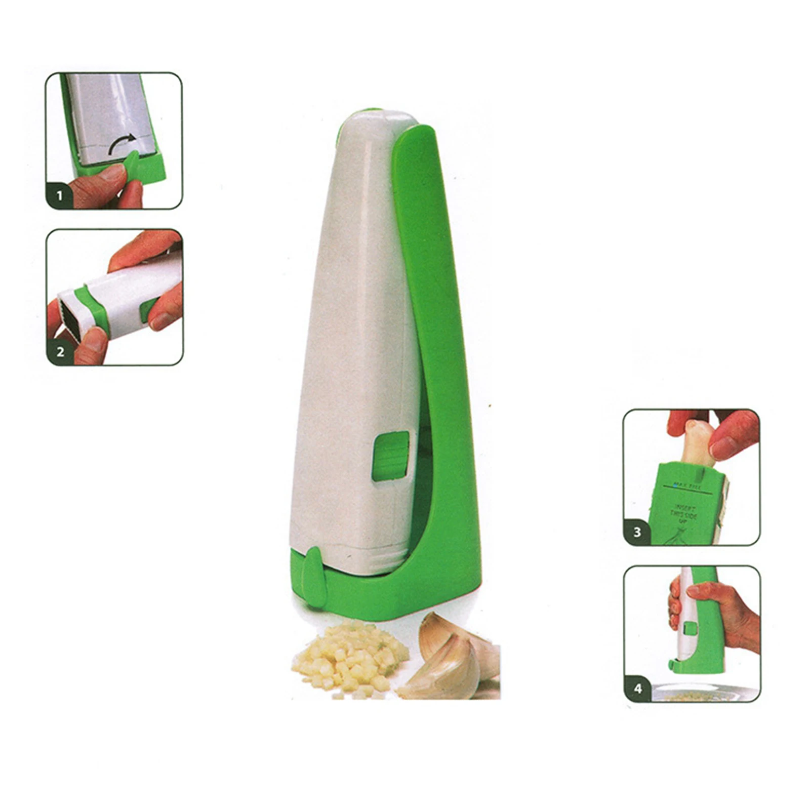 Garlic Cutter, Kitchen Garlic Slicer, Stainless Steel Safety Blade , Ergonomic Handle Easy Grip