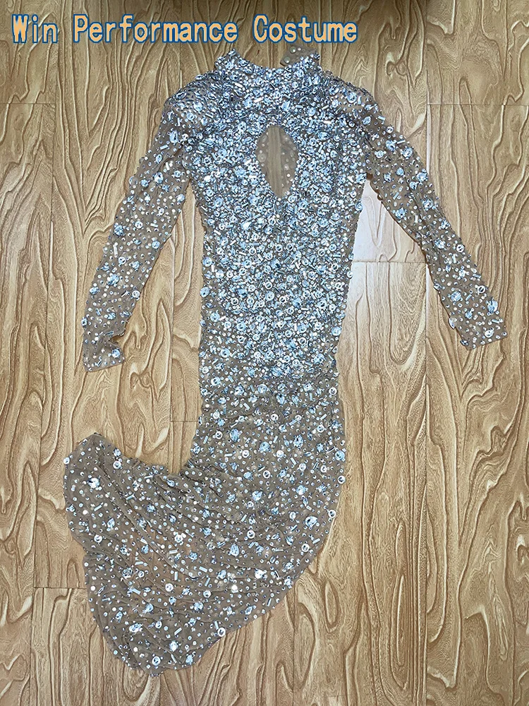Dubai Long Sleeve V Neck High End Anniversary Evening Dress Women Wedding Party Gowns Full Beads Formal Prom