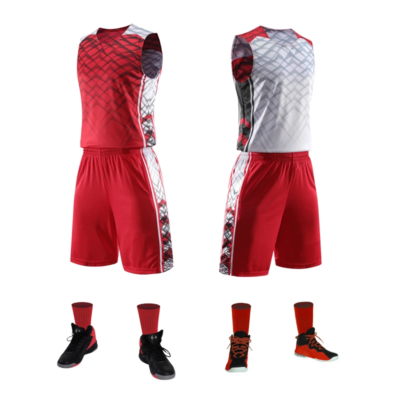 Reversible Basketball Jersey Set Men's Kids Blank Basketball Tracksuits Breathable Team Sport Kits Uniform Customized basketball jerseys