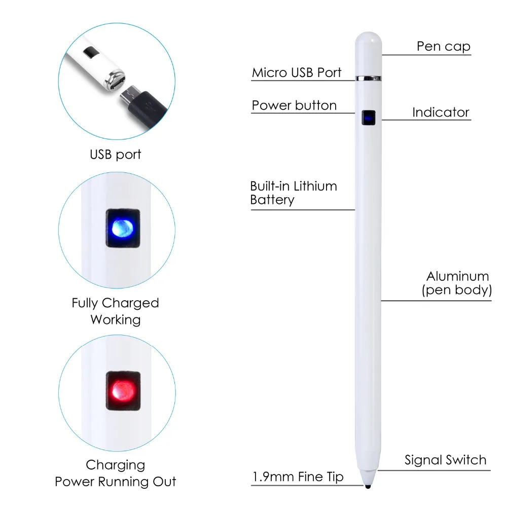 Высокоточный активный стилус для iPad Pro 11 12,9 9,7 Air 3 Mini 5 для поверхности samsung huawei Tablet Phone совместимый