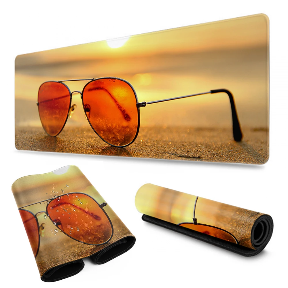 

Coconut Sunglasses Ocean Wave Mouse Pad Gaming Mouse Pad Keyboard Table Mat Desk Blanket Mouse Pad Computer Notebook Pad