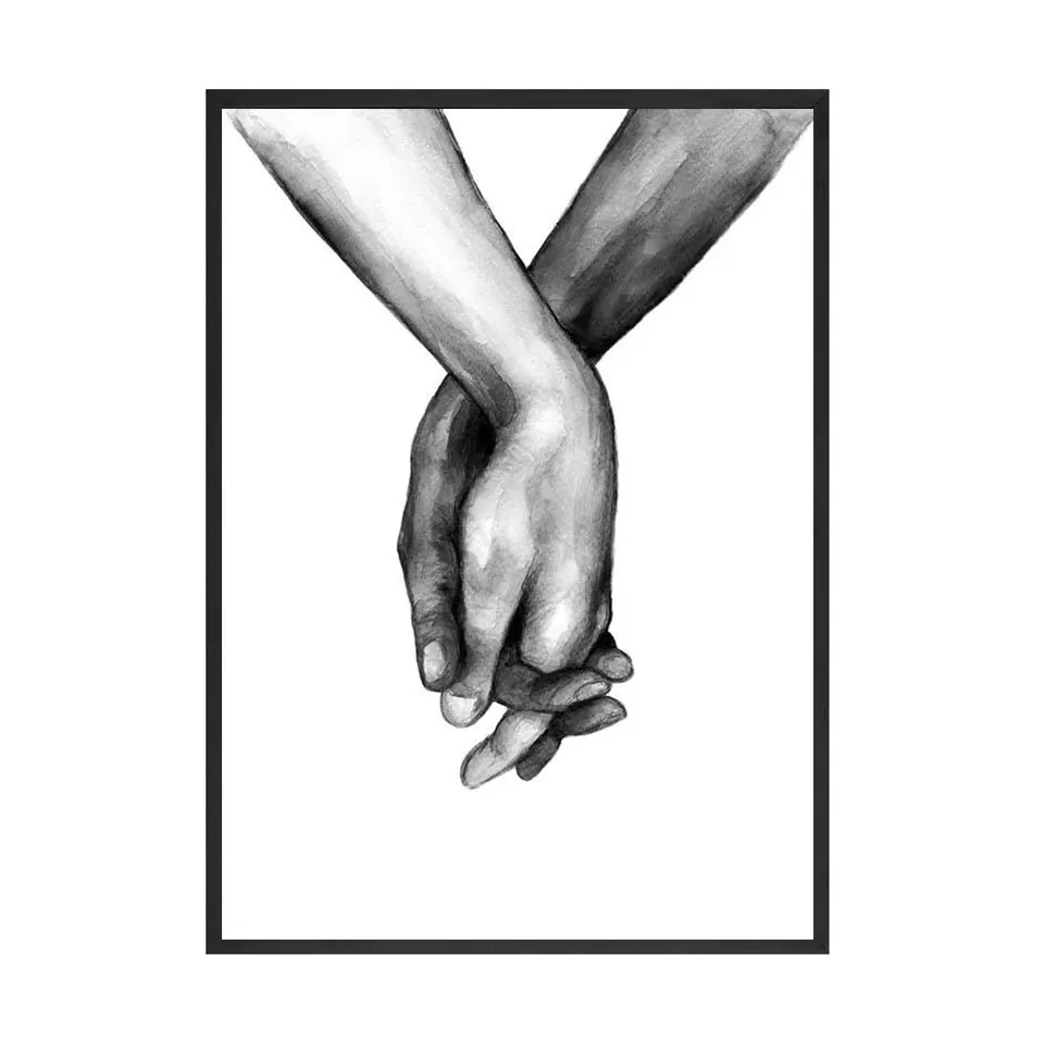 Nordic-Black-White-Shoulder-Kiss-Hand-Wall-Art-Canvas-Poster-Minimalist-Print-Love-Quotes-Painting-Picture (3)