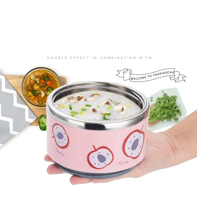 Полностью герметичный из нержавеющей стали Bento Box мультфильм японский дети Ланч