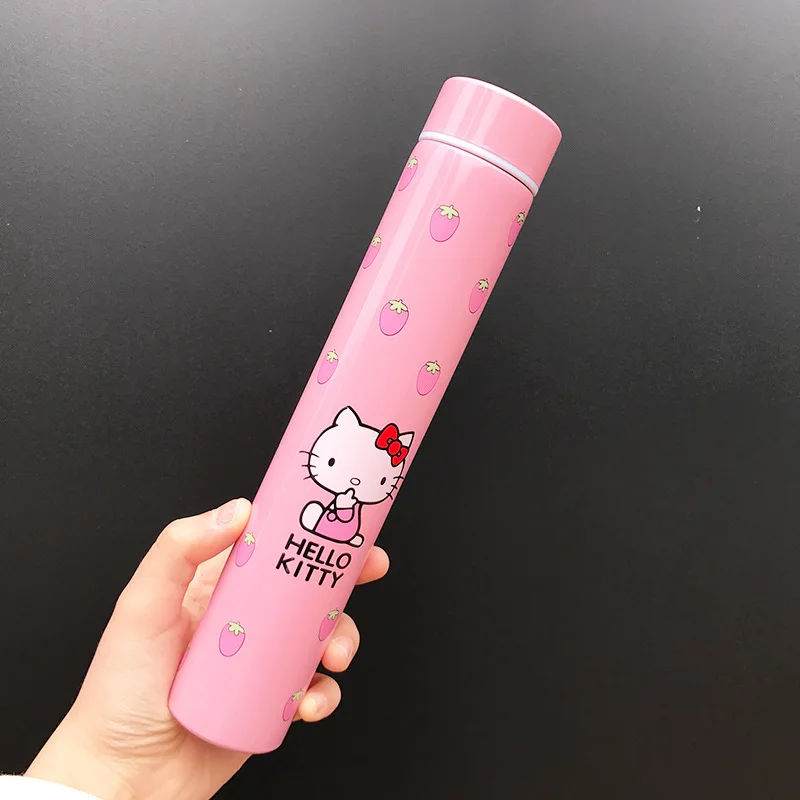 Милый мультфильм hello kitty 304 Термосы Из Нержавеющей Стали герметичная наружная портативная вакуумная колба длинная прямая чашка для женщин