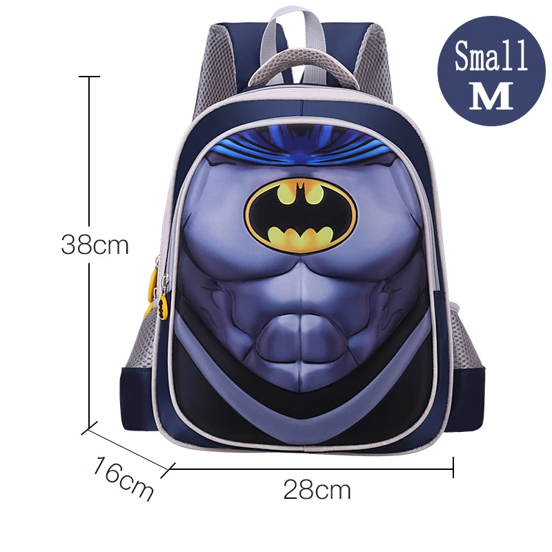 Новинка, школьный рюкзак 3D, школьные ранцы для мальчиков, водонепроницаемый, детский, Человек-паук, мульти стиль, сумка для книг, Детская сумка на плечо, ранец - Цвет: Bat  (M)