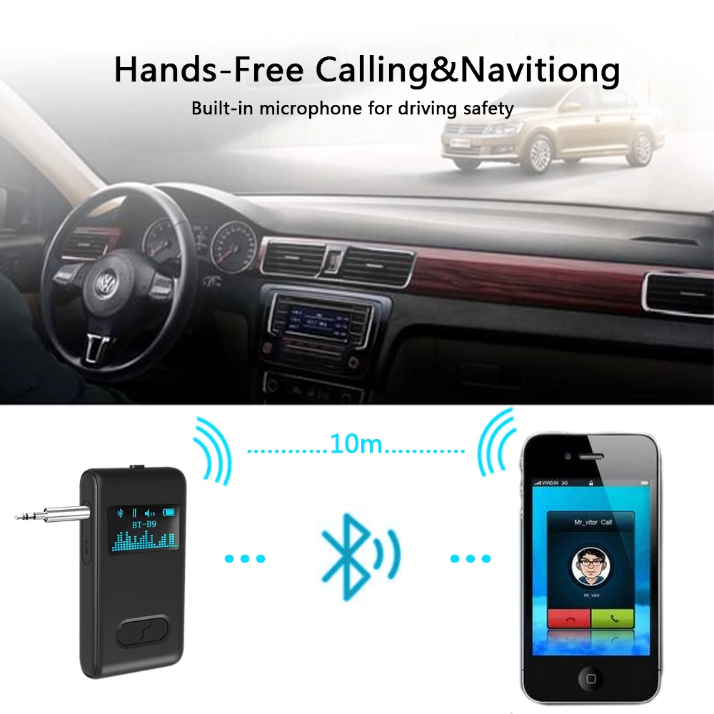 Bluetooth Receiver 5 0 aptX LL 3 5mm AUX Jack Audio Wireless Adapter for Car PC Headphones Mic 3 5 Bluetooth 5 0 Screen Receptor