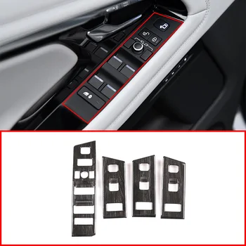 

L H D For Range Rover Evoque L551 2019-20 Black wood grain Window Lift Switch Buttons Frame Cover Trim Interior Car Accessories