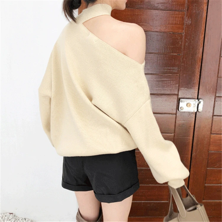Colorfaith New Autumn Winter Women's Sweaters Casual Minimalist Tops Sexy Korean Style Knitting Off Shoulder Ladies SW7848