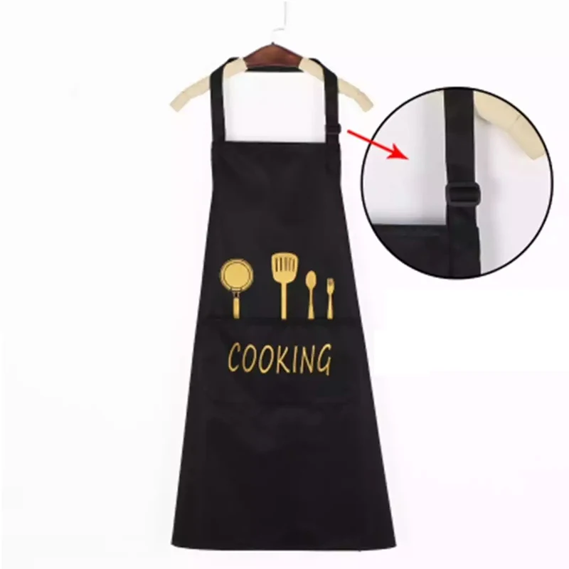 Waterproof Cooking Apron Men Women Apron With Adjustable Pocket for Kitchen Barbecue Garden Restaurant Cafe Chef Baker Waitress