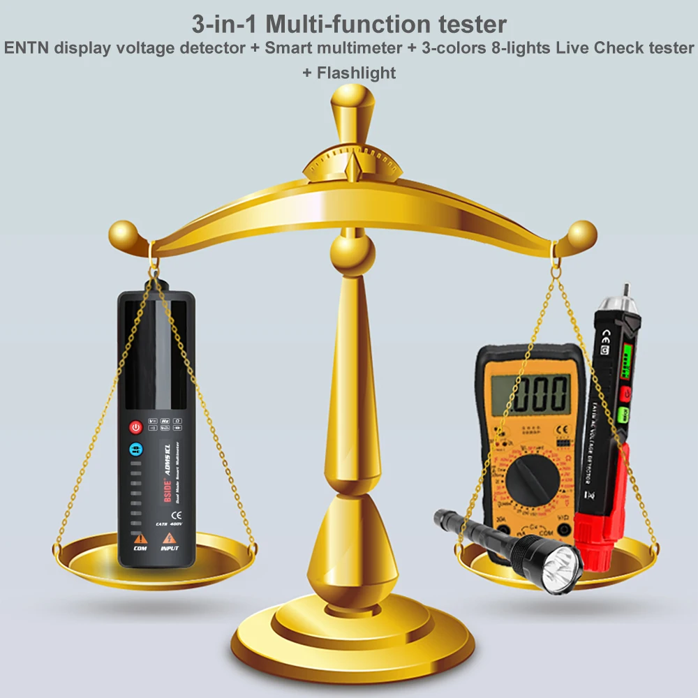 Voltage Tester Digital Multimeter Color LCD Non-contact Live wire Detector Indic