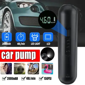 

12V 40L/min 150PSI 72W Air Compressor Pump Inflator Digital LCD Display LED Light Rechargeable Wireless Motorcycle Bike Tire