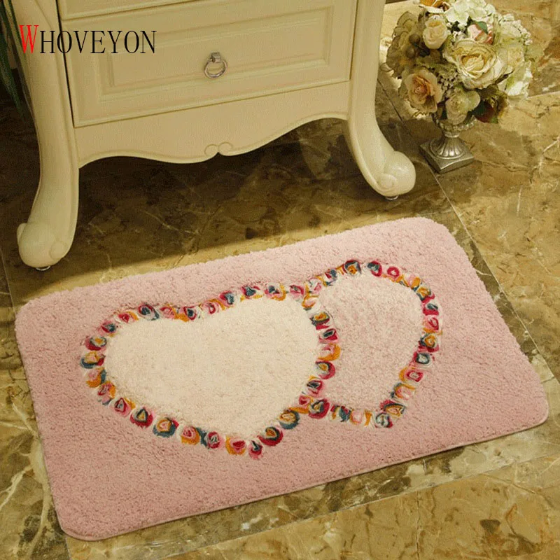 

Welcome Non Slip Door Mat Heart-shaped Living Room Bedroom Carpet Bathroom Rug Kitchen Carpet Bathroom Absorbent Pad SeatCushion