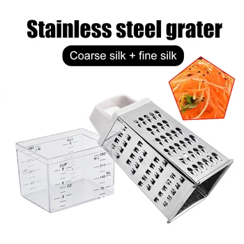 

4 Sided Vegetables Grater Multifunction Blades Cheese Carrot Cucumber Potato Slicer Cutter Box Container Kitchenware Stainless