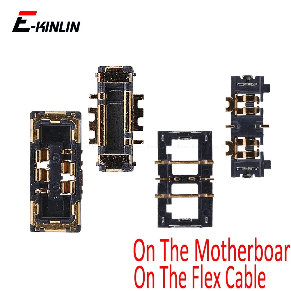 2pcs Battery Socket Inner Connector Panel For iPhone 7 8 Plus X XR XS Max  Battery Holder Clip On Motherboard Flex Cable