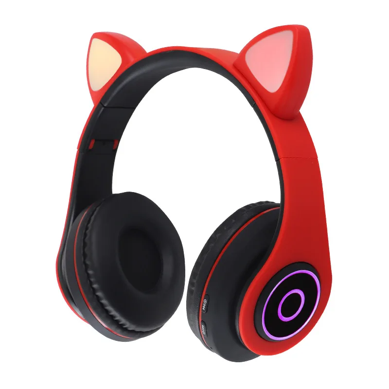 Color luminous cat flash In ear Bluetooth earphone Wireless Headphones stereo Head mounted Noise reduction lovely