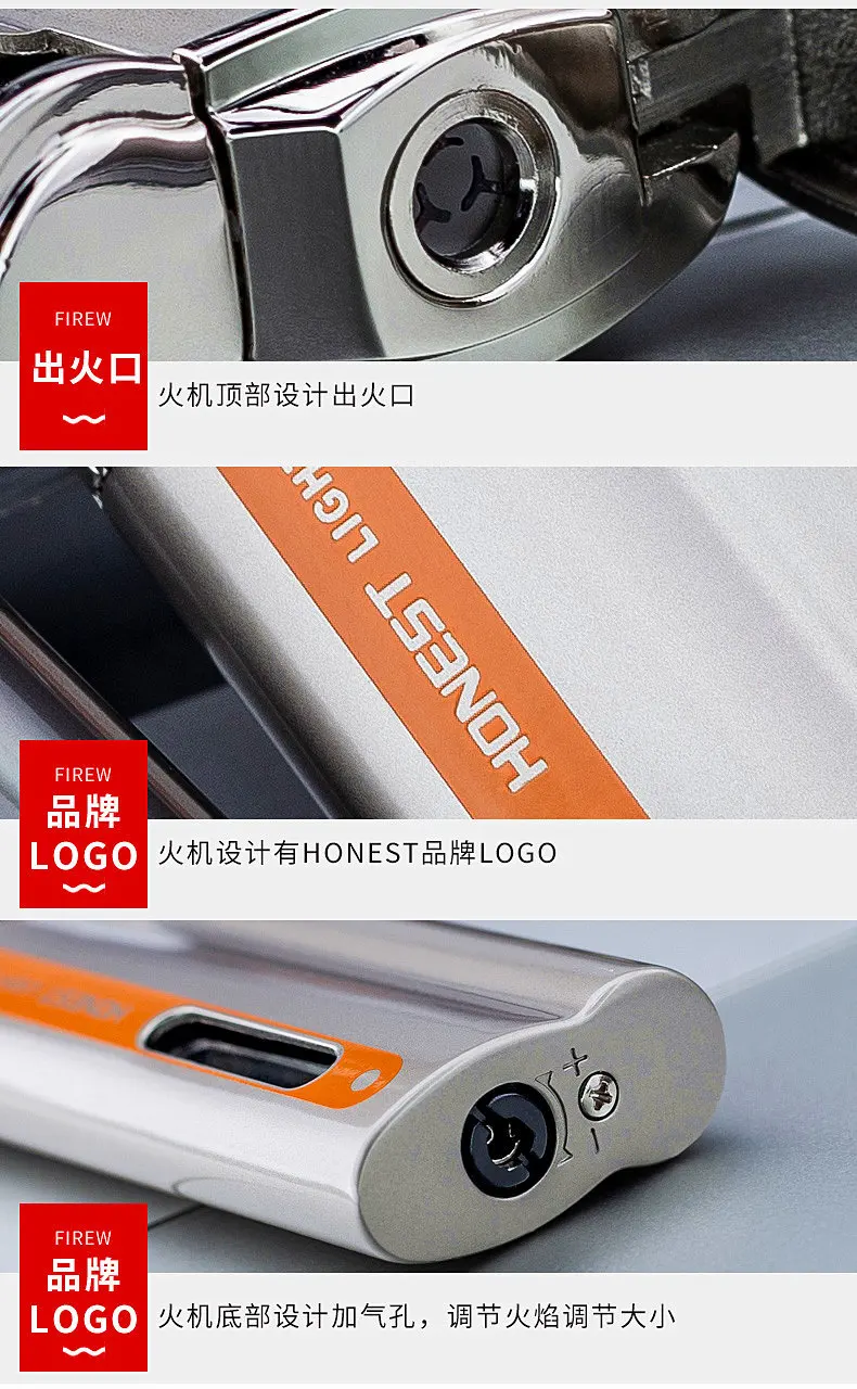 Honest Straight Into The Purple Flame Inflatable Windproof Lighter Transparent Fuel Tank Creative Trend Cool Lighter Gift Formen