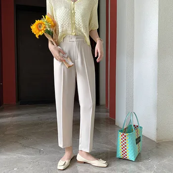 

[]A793 Commuting Elegant Pants Female 2020 New Style Summer Thin Section High-waisted Smoke Tube Capri Pants Sub-