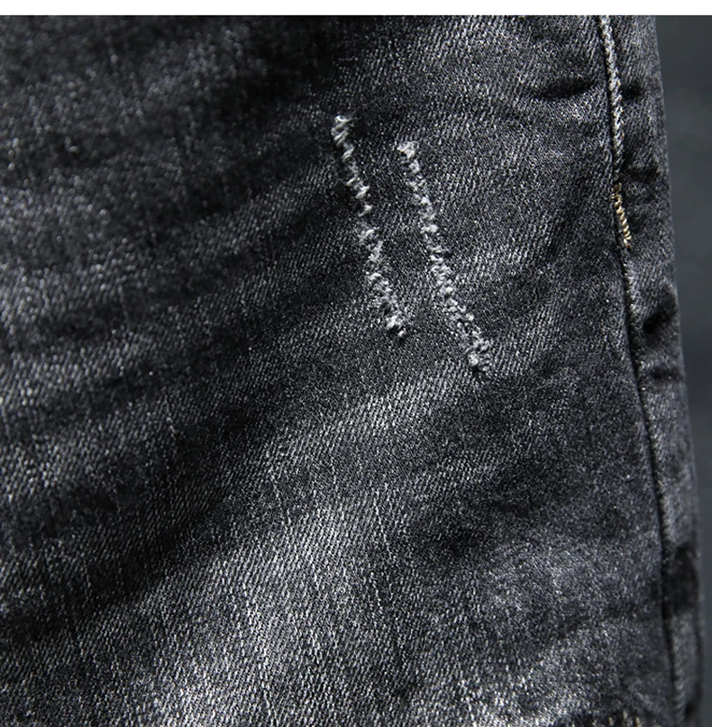 KSTUN Ripped Jeans for Men Slim Fit Stretch Fashion High Street Style Male Denim Pants Frayed
