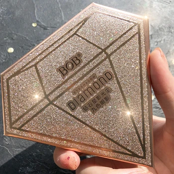 

BOB 9-Color Diamond Plate Eyeshadow Compact Pearly Lustre Dazzling Pink Waterproof Matte Makeup