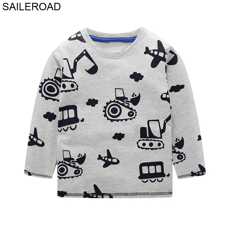 SAILEROAD/осенние Топы для мальчиков с изображением От 2 до 8 лет, машины, пожарной машины, Осенние футболки с длинными рукавами для мальчиков детская футболка для малышей с изображением Тао хлопковая одежда для малышей - Цвет: 7017