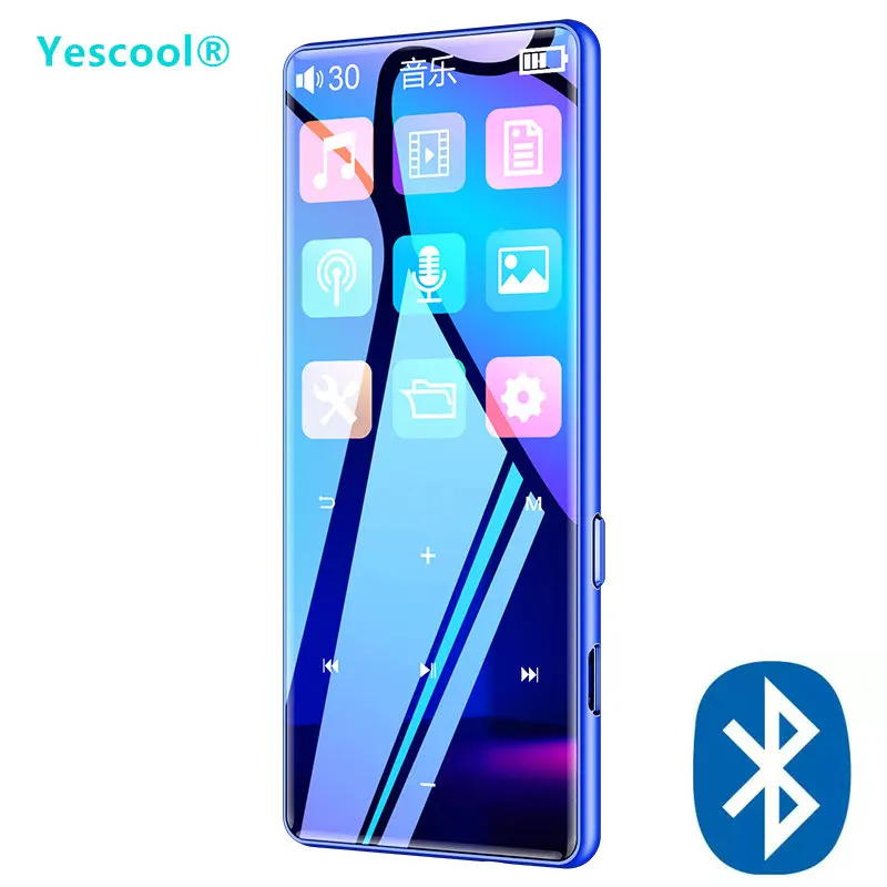 Blue with Bluetooth Yescool X10 MP3 Walkman MP4 Автомобильный видео плеер 16 Гб сенсорный экран Bluetooth радио fm воспроизводитель диктофон картинка электронная книга ридер - Цвет: Blue with Bluetooth