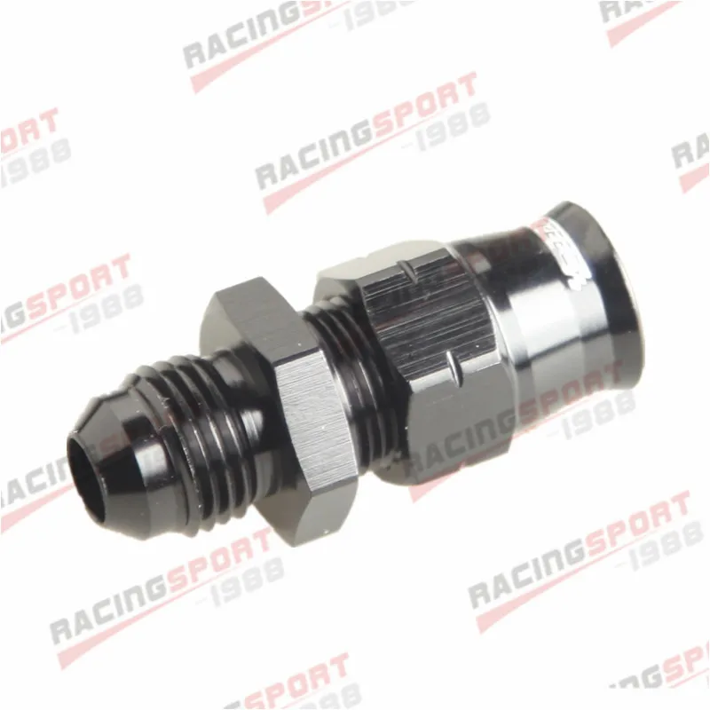 

-6AN AN6 Straight Male To 3/8" 0.375'' Hard Line Tube Adapter Black