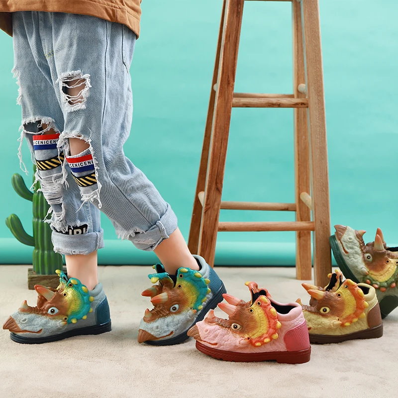 

New Toddler Shoes 3D Dinosaur Children's Shoes Winter Warm Kids Sneakers Kids Skateboarding Shoes Boys Girls Runway Street Shoes