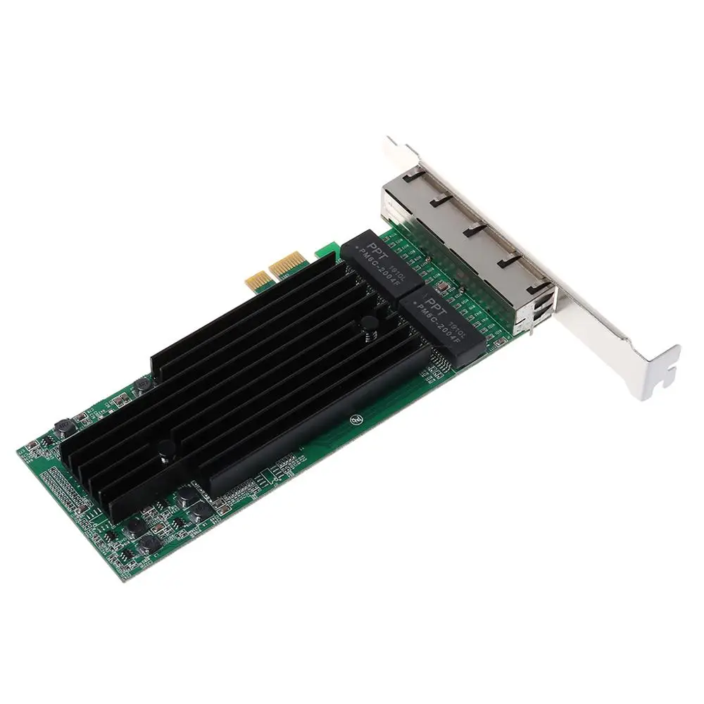 4-Порты и разъёмы RJ45 Gigabit Ethernet PCI Express X14 серверный адаптер Сетевая карта Intel82575-T4 чип