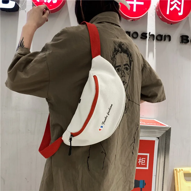 

INS Fashion Cloth Bag 2019 New Style Fashion & Sports Wallet Multi-functional Shoulder Chest Bag Canvas Crossbody Bag