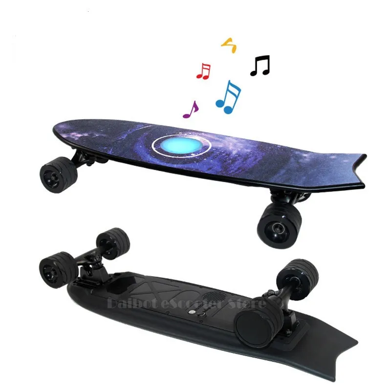 Mini Four Wheel Electric Scooter 350W 4 Wheels Electric Skateboard With Bluetooth Speaker Small Fish Plate Skate Board (10)