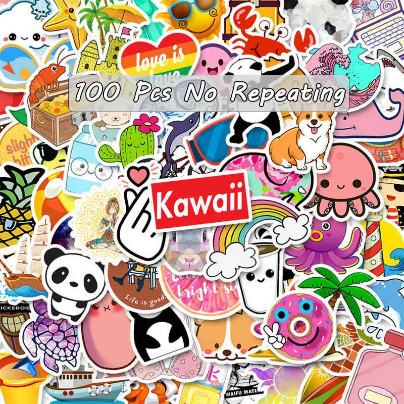 

100 Pcs/Lot Custom Stickers Papelaria Small Fresh and Lovely Panda, Corgi Cartoon Stationery Sticker Waterproof Removable TZ081G