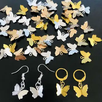 

100Pcs/lot 11mmx13mm Copper Butterfly Charms Earrings Pendant Connectors For DIY Jewelry Making Accessories Findings Supplies