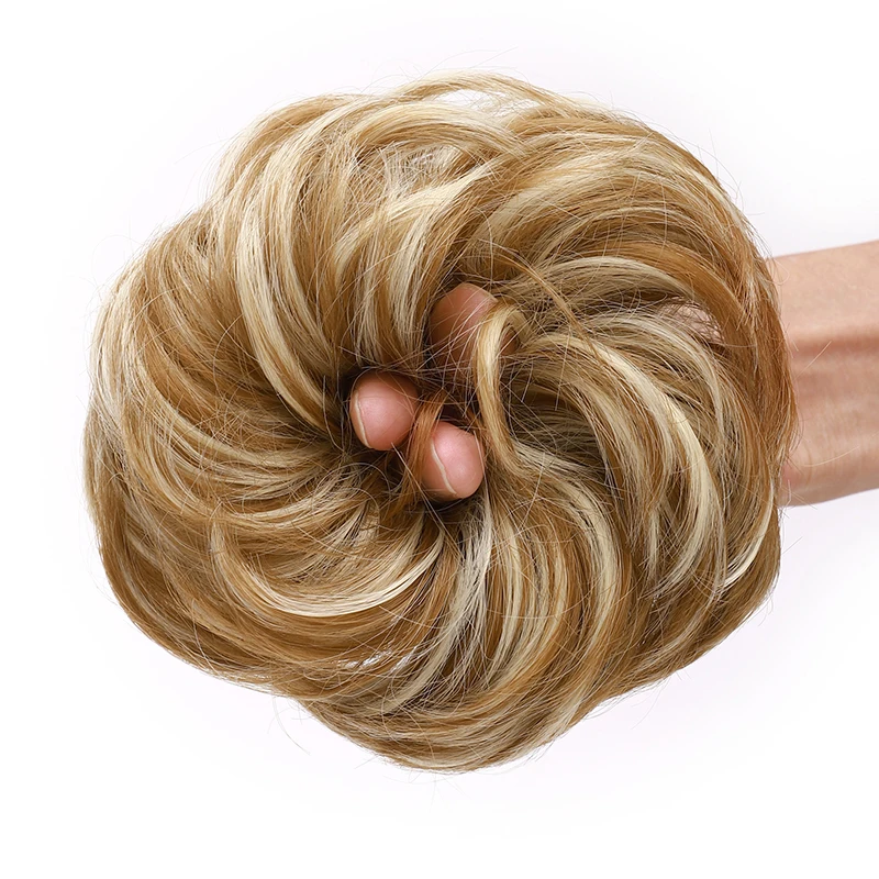 BENEHAIR Messy Hair Bun Scrunchy Curly Hair Chignon Women Chignon Synthetic Hair Extensions Updo Donut Hairpieces Fake Hair