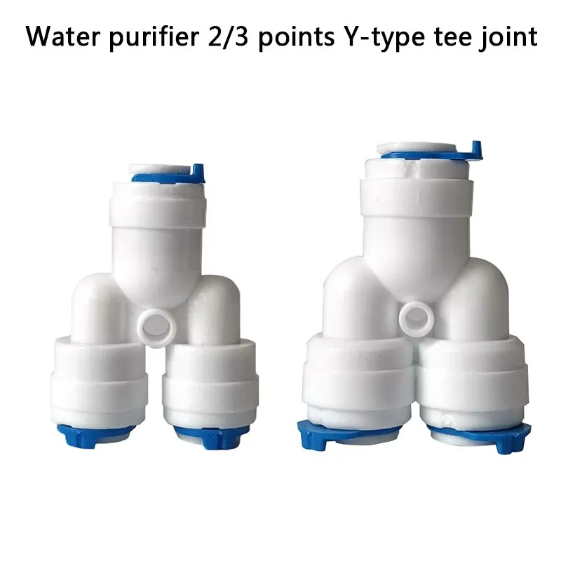 

Reverse Osmosis System Y Fitting Quick Coupling Equal 3 Way 1/4" 3/8" OD RO Water Hose Tube Plastic Coupling Connector