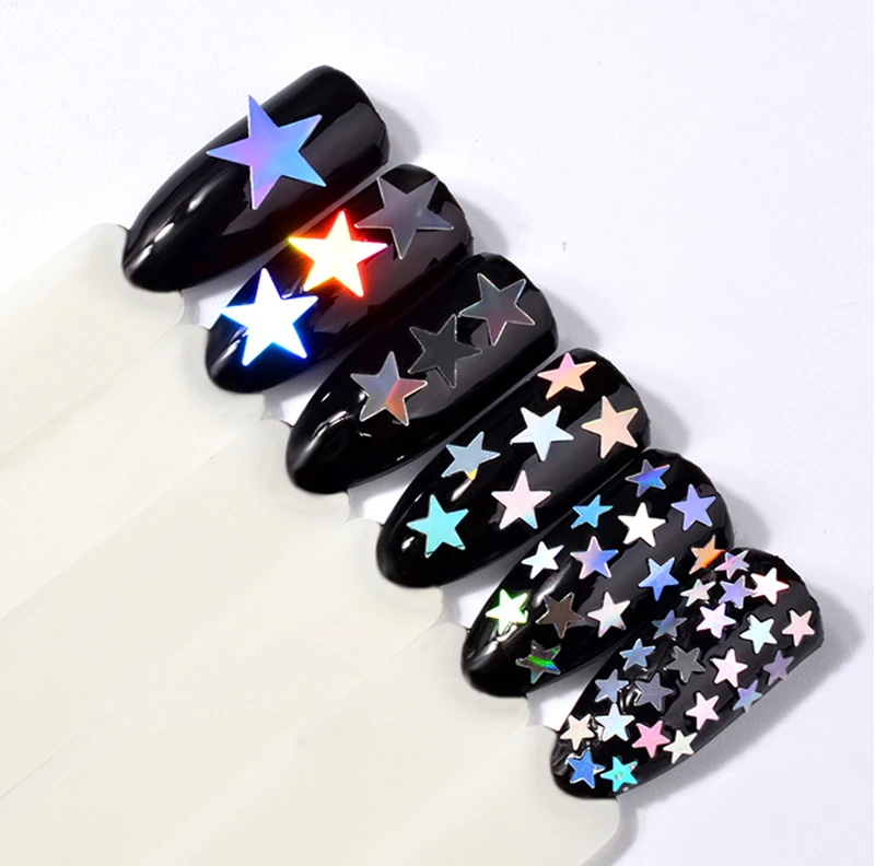 Ultrathin Glitter 3mm Laser Silver Star Nail Sequin Eo-Friendly PET Sequins for DIY Nail Art Manicure Decorations 8g