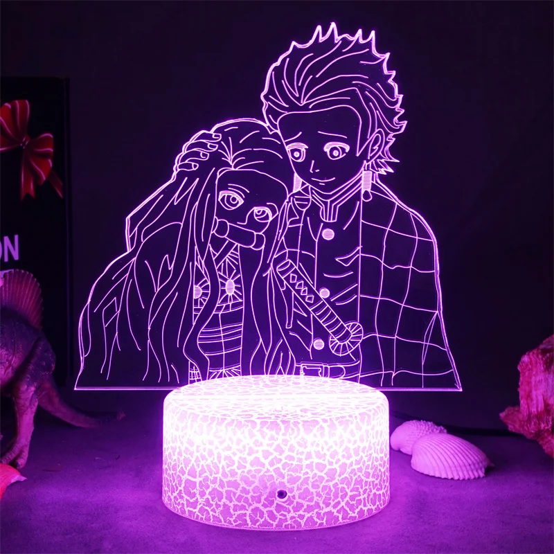 

3D LED Lamp Anime Demon Slayer Kimetsu No Yaiba Night Light for Bedroom Decor Light Brithday Gift Manga Demon Slayer Room Desk