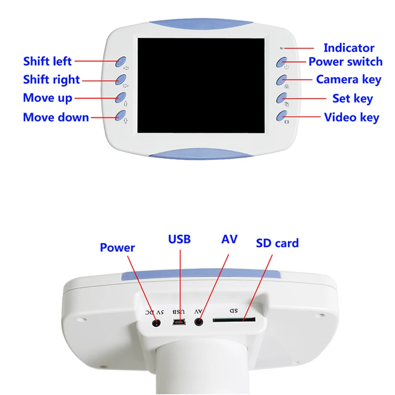 US $595.40 5MP Zoom 200X5000X Professional Electronic Digital HD Biological Lab Microscope 65Inch LCD Camera Memory Card USB Interface