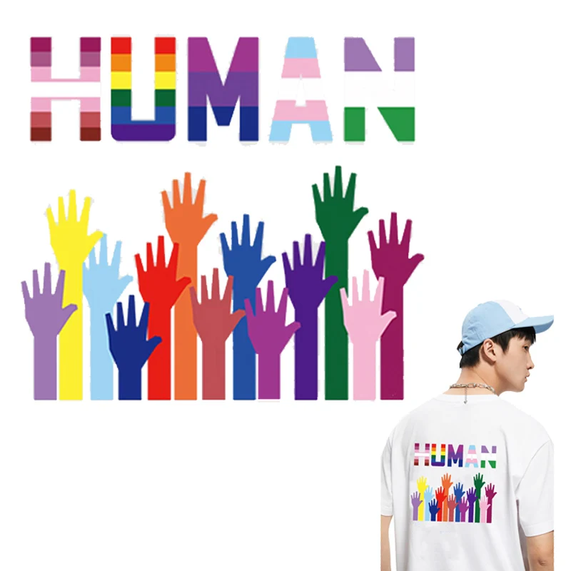 LGBT Thermo Patches Iron On Transfers For Clothes Heat Transfer Stickers Clothing Stripe T Shirt Jacket Pride Gay Patch Parch | Дом и сад