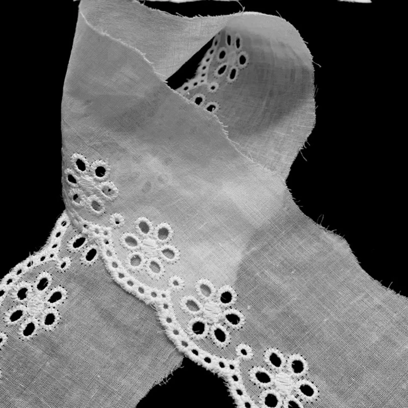 

15 ярдов Хлопок кружевная лента с вышивкой, цветочным рисунком и французский гипюр Diy планки невыгорающий трикотажный швейная фурнитура 6 см Ширина