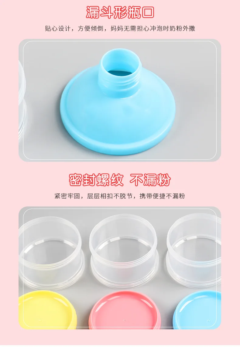 Portable Pink Plaid Three Layer Transparent Milk Box 3-layer Tape Compartment Milk Container Snack Box