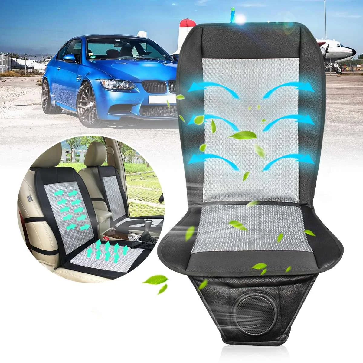 12V Cooling Car Seat Cover Cushion Air Ventilated Fan Conditioned