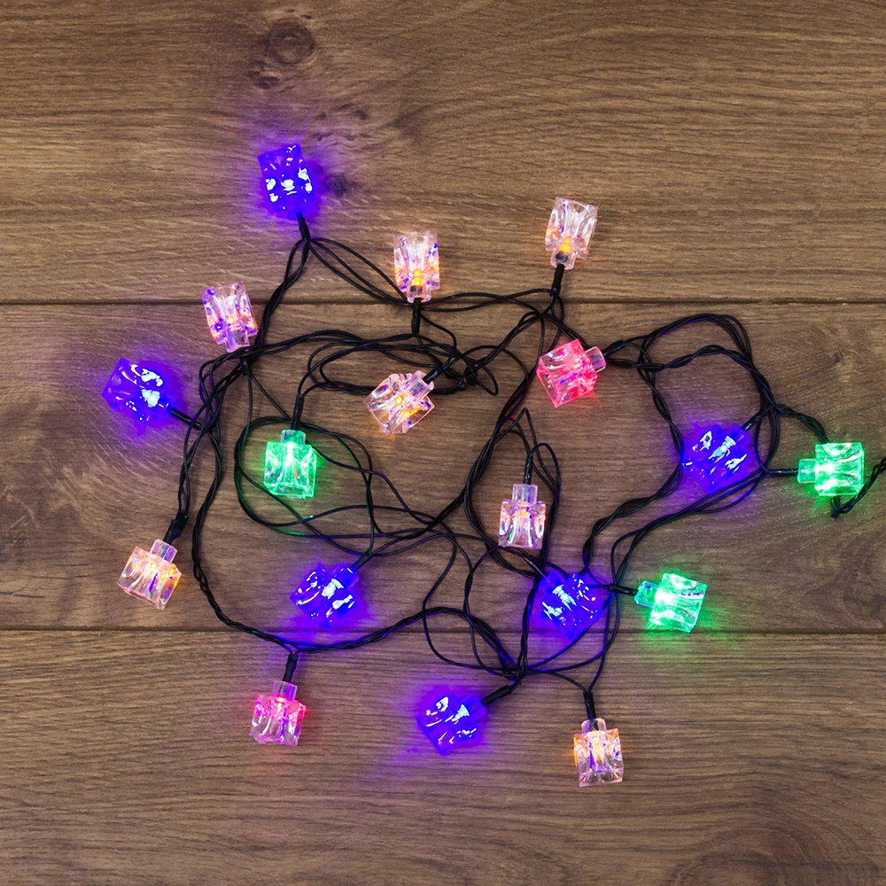 Светодиодная гирлянда NEON-NIGHT \"Кубики\" 2,8 м, 20 LED, цвет: Мультиколор