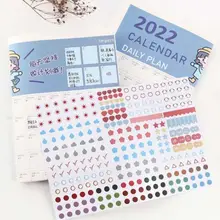

2022 Cute Cartoon Wall Sticker Clock-in Table Annual Plan Calendar Daily Schedule With Sticker Study Planning Learning Stationer