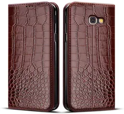 Silicone Phone Case - Durable Protective Cover for Galaxy A7 2017 (Style 1 Brown)