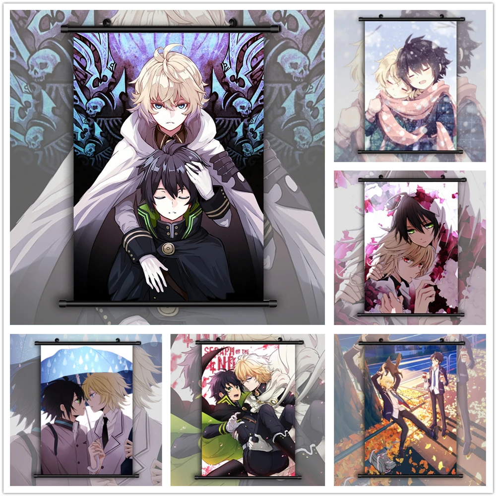

Seraph of the end Mikaela Hyakuya x Yuichiro Hyakuya Anime manga wall Poster Scroll
