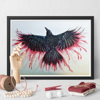 

Bloody Crow Drawing Art Canvas Poster Canvas Painting Wall Art Home Decor Modern Wall Paintings Poster Unframed