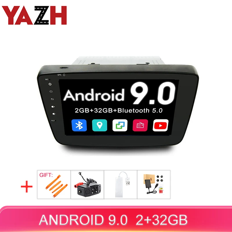 YAZH Android 9 0 автомобильное стерео радио GPS для Suzuki Baleno Maruti Brezza 2015 2016 2017 Plug and Play Bluetooth