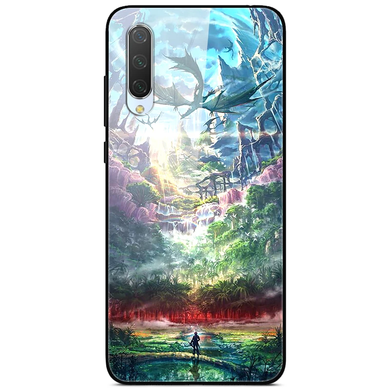 Для Xiaomi mi 9 Lite Чехол с милым рисунком стеклянный задняя панель жесткий обложка чехлы для Xiaomi mi 9 lite чехол для телефона mi9 лайт бампер